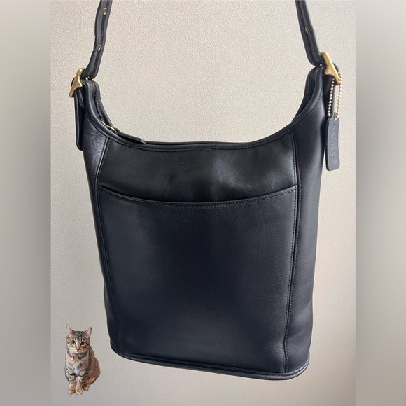 Vintage Coach Slim Duffle Sac with Original Hang Tag and Strap, Black - Picture 1 of 16
